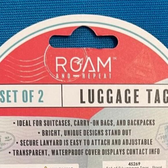 FLORAL FLOWERS SET OF 2 EASY TO SEE UNIQUE LUGGAGE / BAG TAGS TRAVEL / TRAVELING - Picture 7 of 10